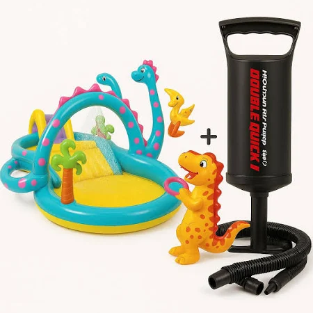 Centru de Joacă Multifunctional pentru Interior sau Exterior tip Piscină Dinozaur Park - Dinoland Play Center 302 x 229 x 112 cm + Pompa Intex Manuala [14]