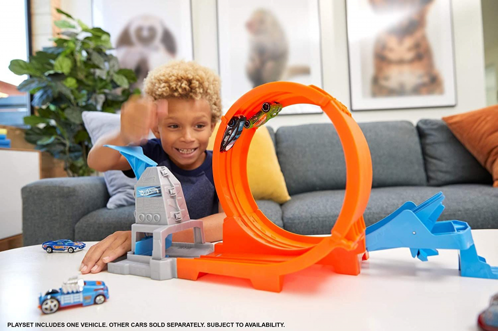 Circuit cu obstacole  Hot Wheels Action - Pista cu Lansator  si Masinuta Hot Wheels, Loop Stunt Champion GTV13 [6]