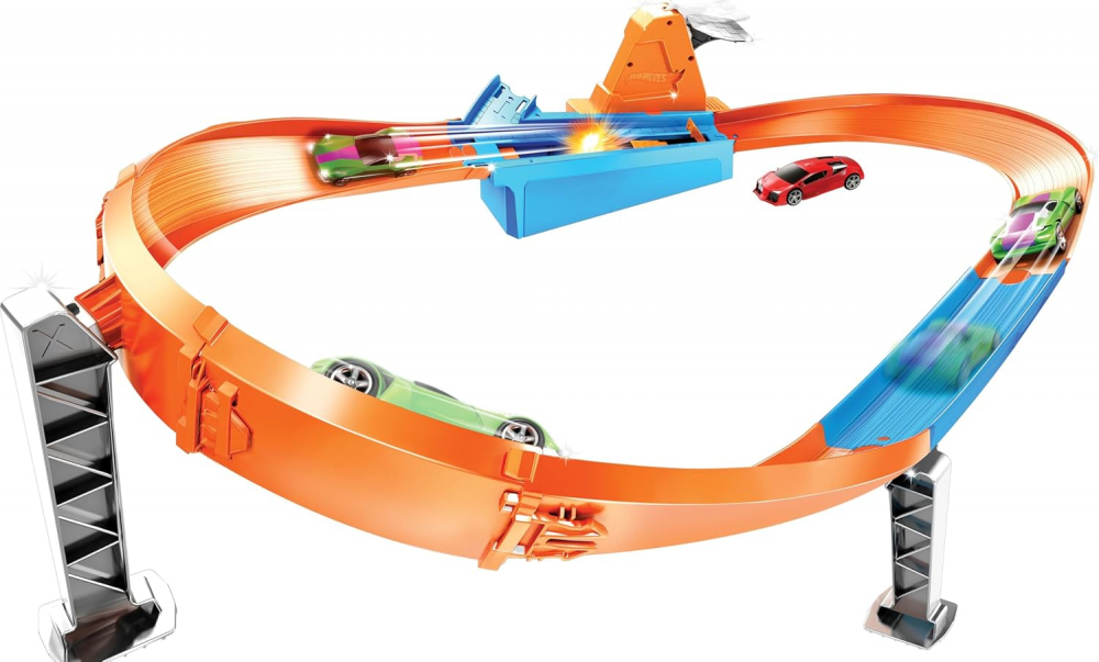 Circuit de Drift de Mare Viteza - Lansator Track Builder Dragstrip Hot Wheels, Rapid Raceway Champion GJM75 [6]