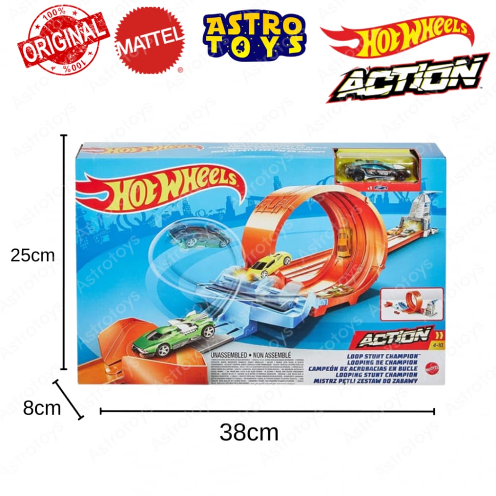 Circuit cu obstacole  Hot Wheels Action - Pista cu Lansator  si Masinuta Hot Wheels, Loop Stunt Champion GTV13 [1]