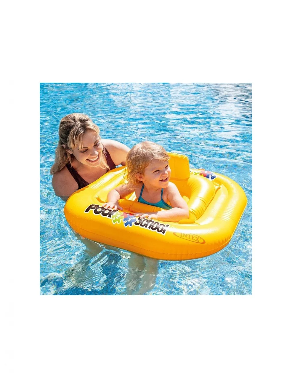 Colac gonflabil pentru Bebelusi  Intex Pool School Deluxe Baby Float ,util la Bazine Acoperite , Piscina sau Strand, 79 cm x 79 cm - 11-15 kg [4]