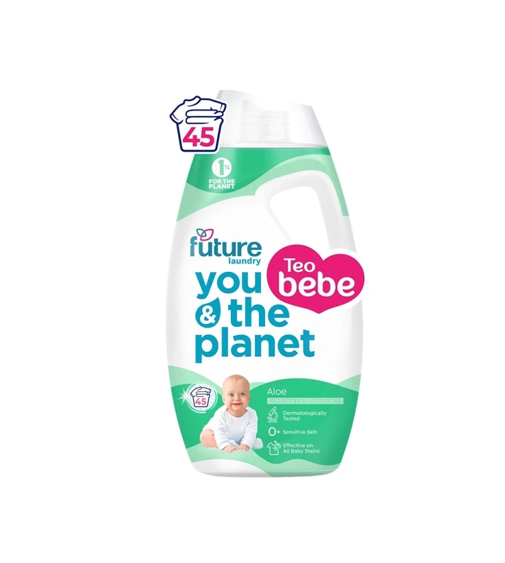 Detergent Lichid pentru  Rufe  Copii Gentle & Clean  cu Aloe Vera , 45 de Spalari , 1800 ML,  Teo Bebe  [3]