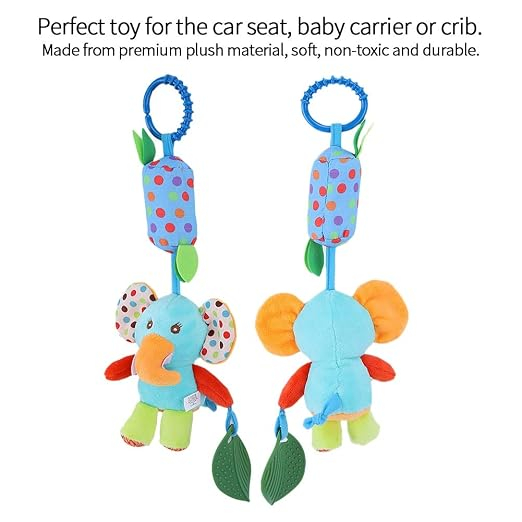 Elefantel Moale de Plus pentru Bebelusi cu Sunete si Accesorii pentru Dentitie ,, Dear Friends'' Inel de Agatare pentru Patut , Carucior sau Tricicleta,    3 Luni + [12]