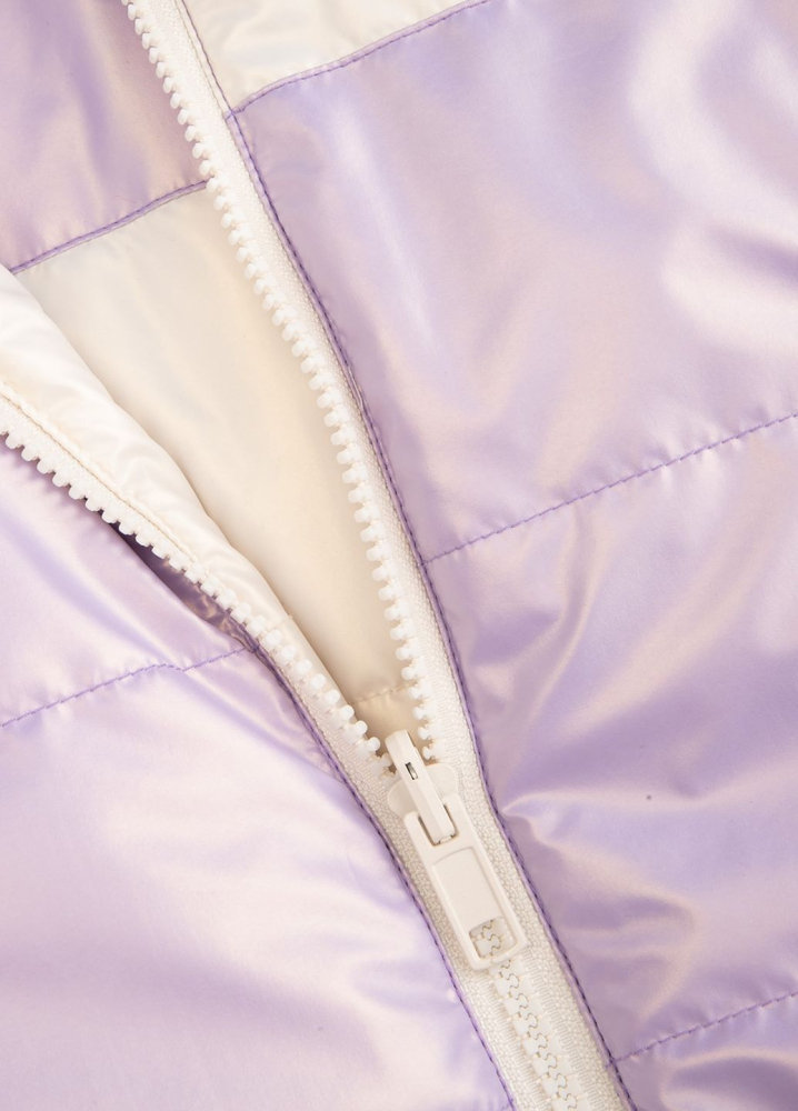 Geaca Impermeabila, Reversibilă , Anti-Vant cu 2 Fatete pentru Fetite de 2 Ani, Matlasata cu Glugă si Buzunare - Sezon Primavara / Toamna- Marime 92 , Multicolor [8]