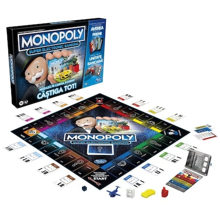 Joc de Societate Banca Electronica , Tehnologie Avansata Touch, Cititor de Card Inclus - Hasbro Gaming in Limba Romana [6]