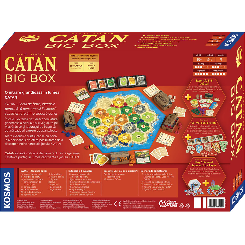 Joc de societate Kosmos, Catan Big Box, jocul de baza cu  scenarii noi si extensie 5-6 jucatori,Original in Limba Romana [6]