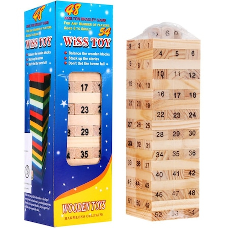 Joc de societate Jenga din lemn cu numere [2]