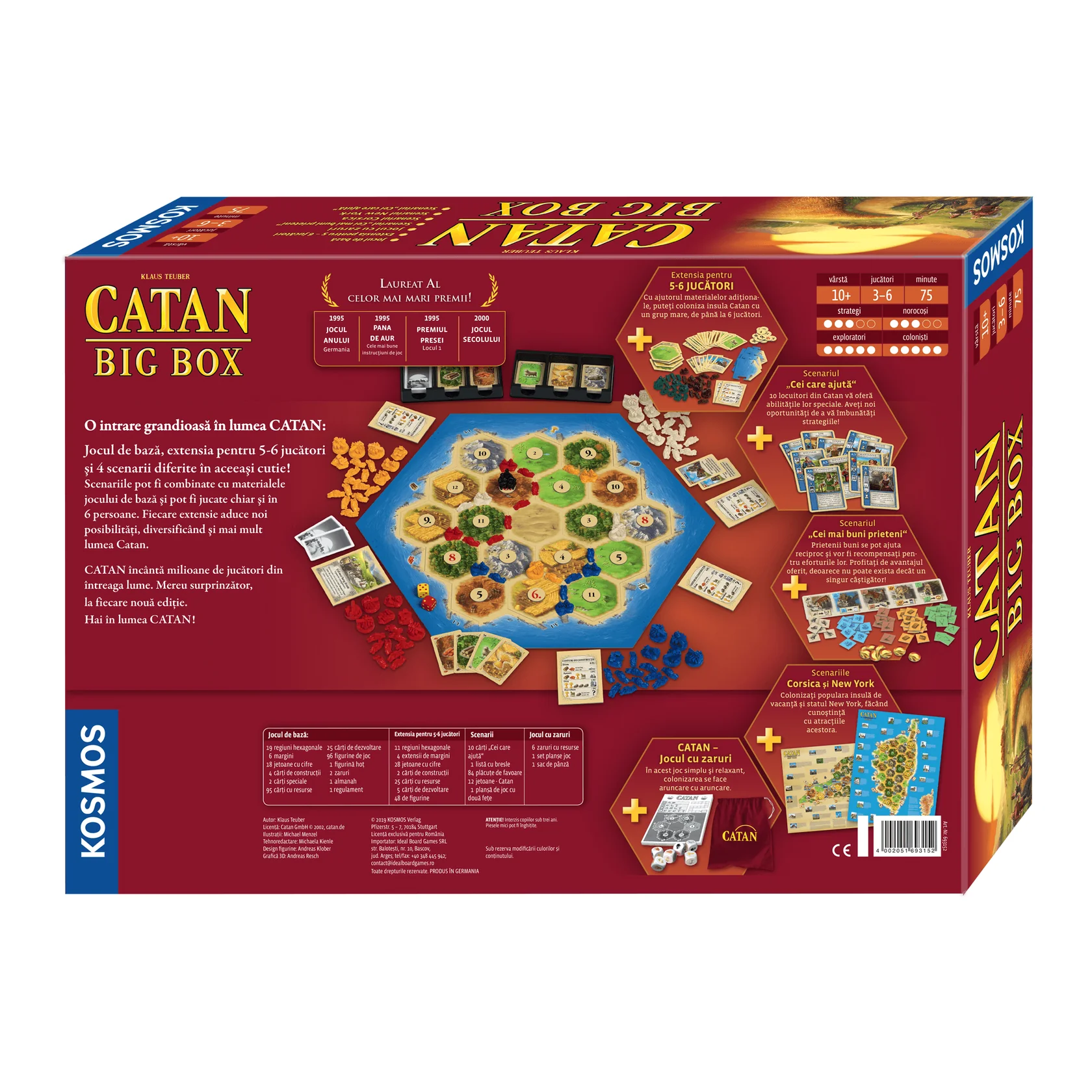 Joc de societate Kosmos, Catan Big Box, jocul de baza cu 4 scenarii noi si extensie 5-6 jucatori,Original in Limba Romana [3]