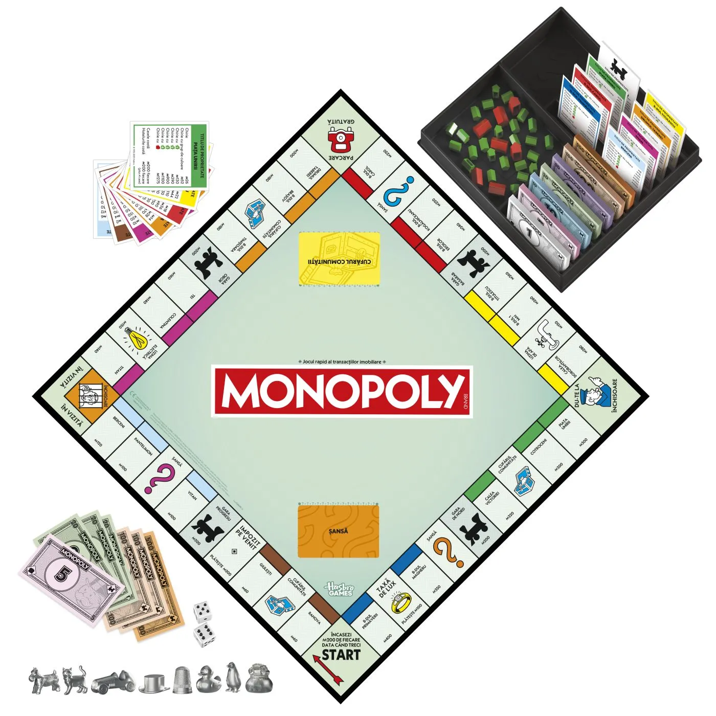 Joc de Societate Monopoly Clasic, Joc de Tranzactii Imobiliare cu Strazile din Bucuresti, Original Hasbro in Limba Romana [11]