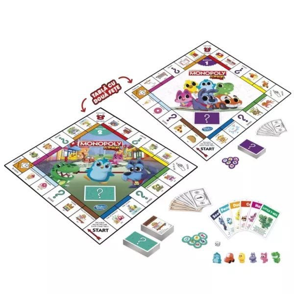 Joc de Societate Monopoly Junior 2in1,  Tabla de Joc cu 2 Fete - Discovery Hasbro in Limba Romana [5]