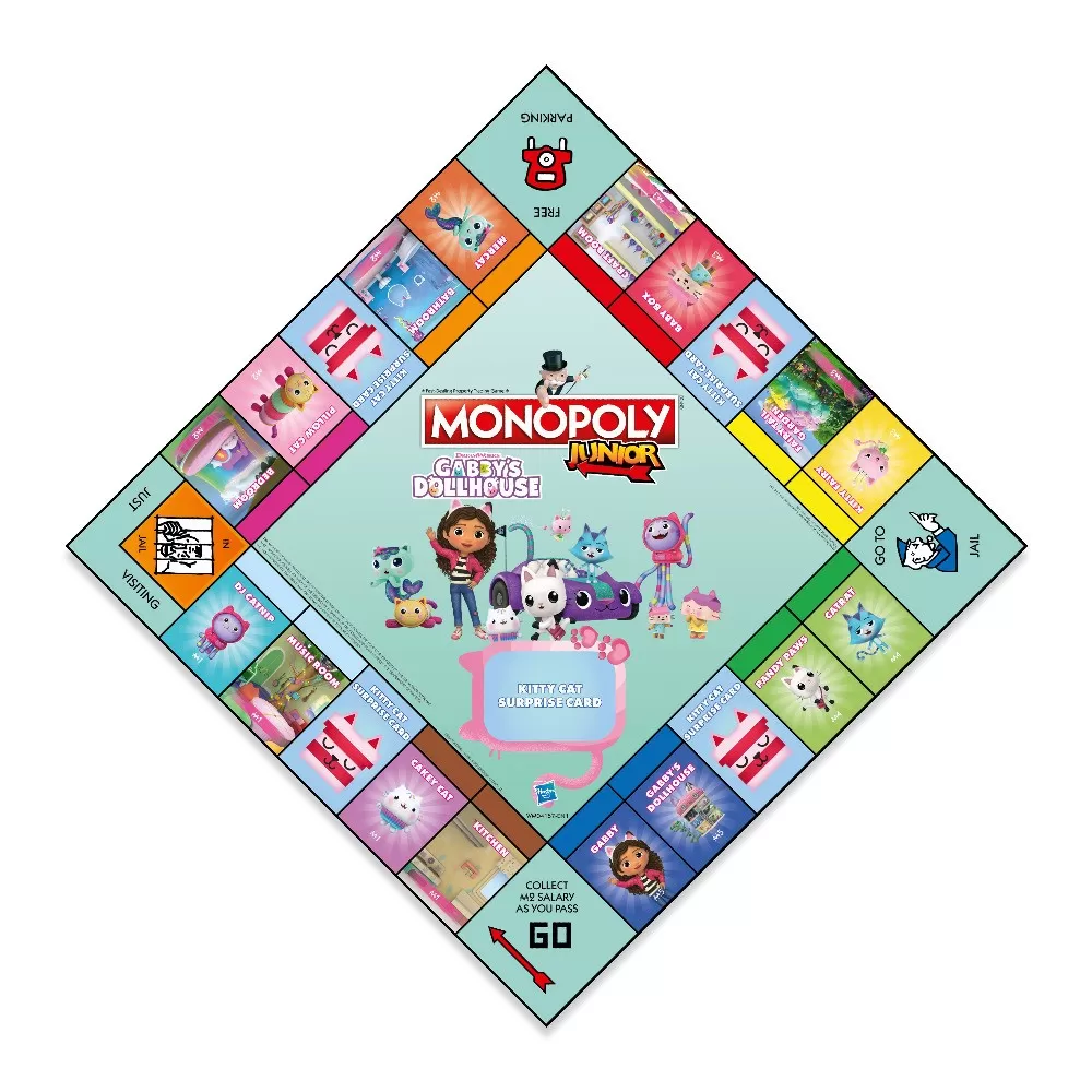 Joc Monopoly Junior - Gabby's Dollhouse Netflix , Casa de Papusi a lui Gabby,Original in  Limba Romana, 2-4 jucatori, +5 ani [3]