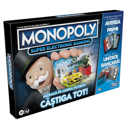 Joc de Societate  Monopoly Super Electronic Banking - Câștiga tot! - Cititor de Card inclus  - Original Hasbro in Limba Romana [6]
