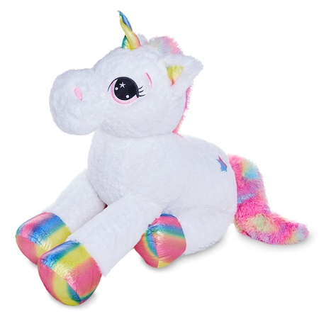 Jucarie de Plus Gigant Unicornul Magic Rainbow , Moale , Multicolor , Stralucitor 85 CM [1]