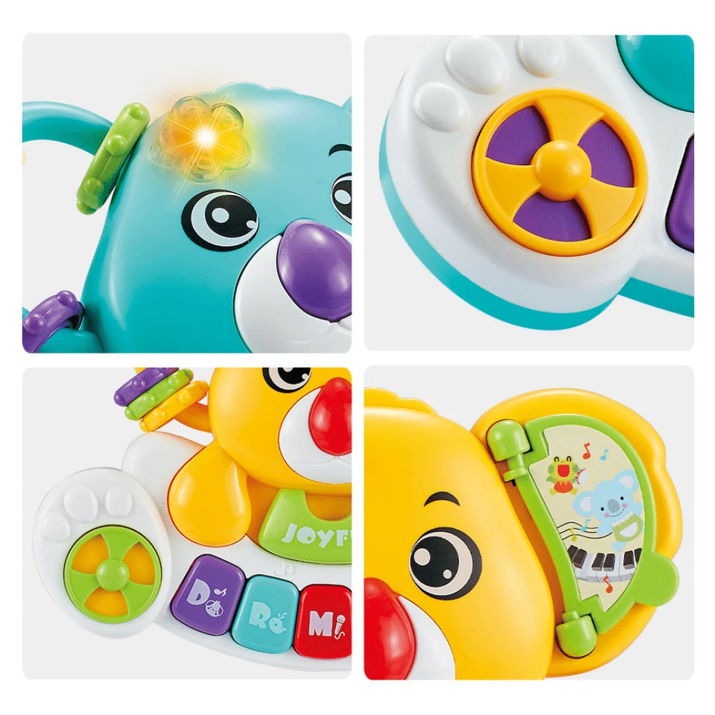 Jucarie Interactiva 4 in 1 pentru Bebelusi, Koala Muzical kIDS, Efecte Sonore si Luminoase, Pian si Diferite Activitati, Galben [4]