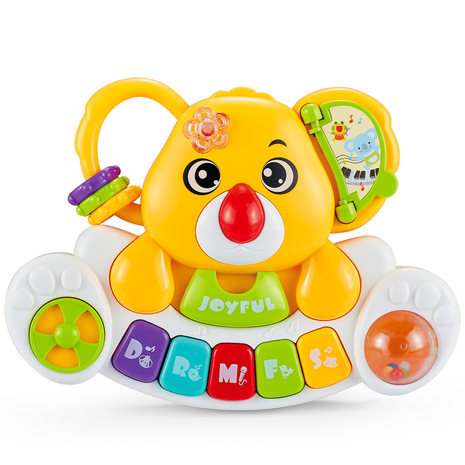 Jucarie Interactiva 4 in 1 pentru Bebelusi, Koala Muzical kIDS, Efecte Sonore si Luminoase, Pian si Diferite Activitati, Galben [5]