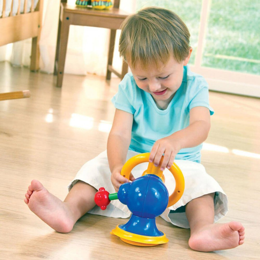 Jucarie Interactiva Bebelusi  – Volan Baby Driver cu Sunete si Ventuza pentru prinderea pe Scaunul sau Bord-ul Masinii, 12 luni+ [4]