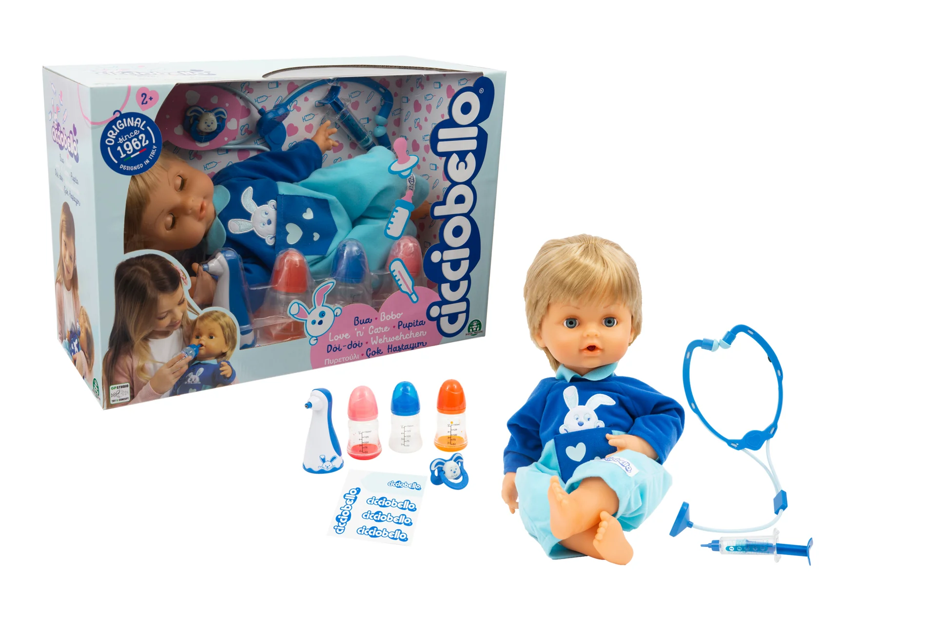 Jucarie Interactiva Cicciobello Bua Bua -  Papusa ,, Baietel Blond Bolnavior'' 42cm -  Original Giochi Preziosi [12]