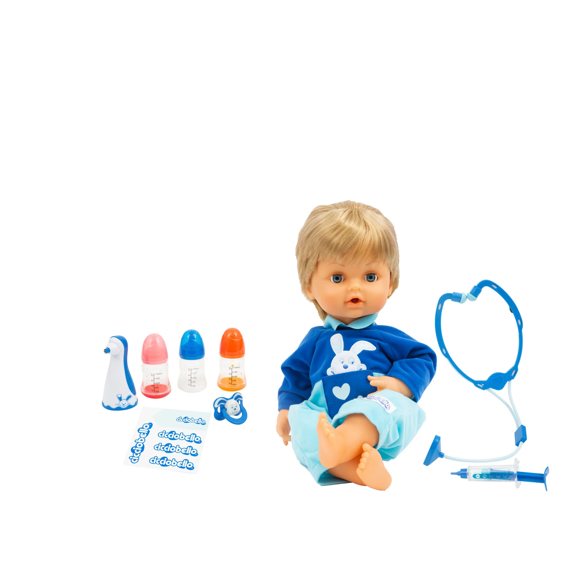 Jucarie Interactiva Cicciobello Bua Bua -  Papusa ,, Baietel Blond Bolnavior'' 42cm -  Original Giochi Preziosi [15]