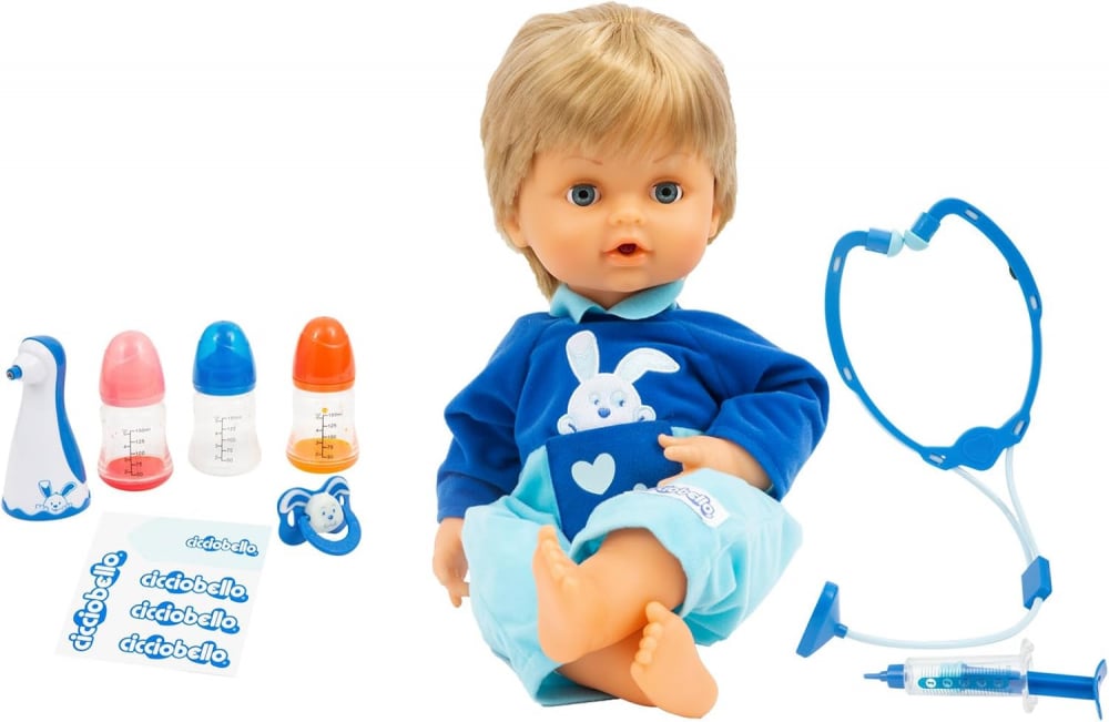 Jucarie Interactiva Cicciobello Bua Bua -  Papusa ,, Baietel Blond Bolnavior'' 42cm -  Original Giochi Preziosi [3]
