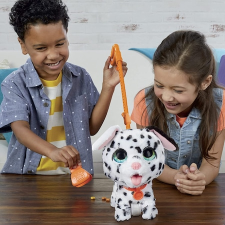 Jucarie interactiva FurReal Poopalots - Catelus Dalmatian, cu lesa Adventure Time Multicolor [6]