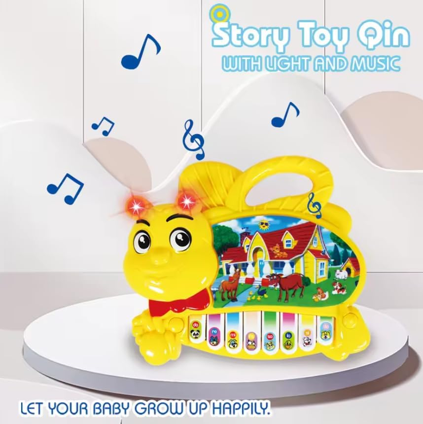 Jucarie Interactiva pentru Bebelusi - Pianina Electrica cu Animale  tip Albinuta  pentru  Copii mici -  Joaca prin Invatare -  Lumini și Sunete [2]