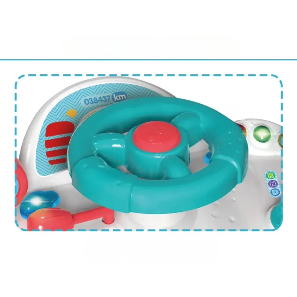 Jucarie Interactiva pentru Bebelusi, Volan cu Activitati, Lumini si Sunete, Functii Multiple, Margini Rotunjite - Game Steering Wheel 18+ [9]