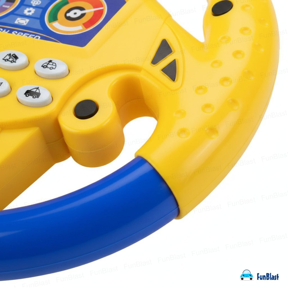 Jucarie Interactiva pentru Copii  Volan Steering Wheel Toy for Kids, Driving Learning Toy for Kids - Albastru cu Galben [4]