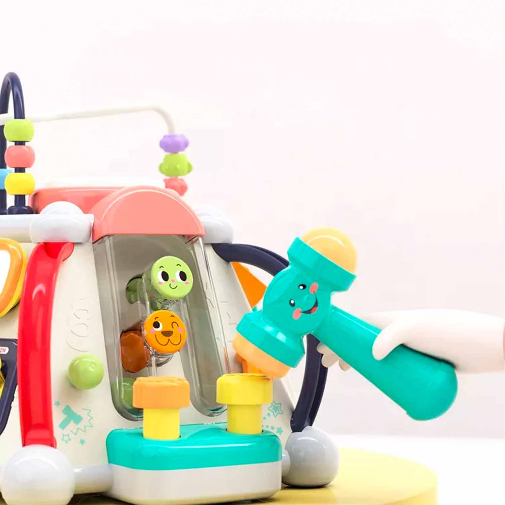 Jucarie Interactiva si Educativa cu Sunete si Lumini pentru Bebelusi - Super Cubul  Magic  - Multiple Activitati , 6 Zone de Joaca, Labirint, Tabla de Colorat, Pian, Sunete de Animale , Multicolor [6]