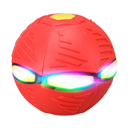 Jucarie Minge Magica, UFO FlyBall™ cu 6 LED-uri, tip OZN pentru joaca in Familie sau cu Animale Domestice -Rosu [2]