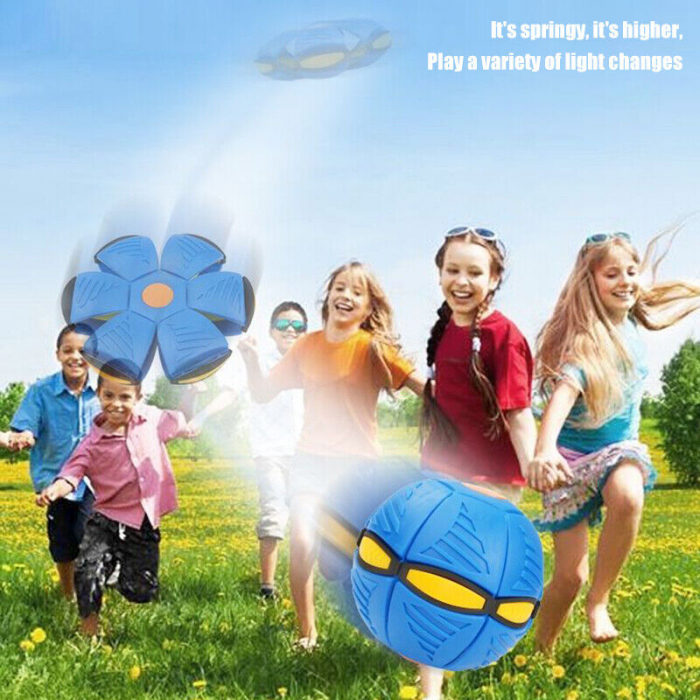 Jucarie Mingea Magica, UFO FlyBall™ cu 6 LED-uri, tip OZN pentru joaca in Familie  sau cu Animale Domestice -Albastru [6]
