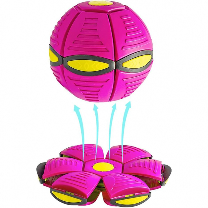 Jucarie Mingea Magica, Ufo FlyBall™ cu 6 LED-uri, tip Ozn pentru joaca in Familie sau cu Animale Domestice - Mov [4]