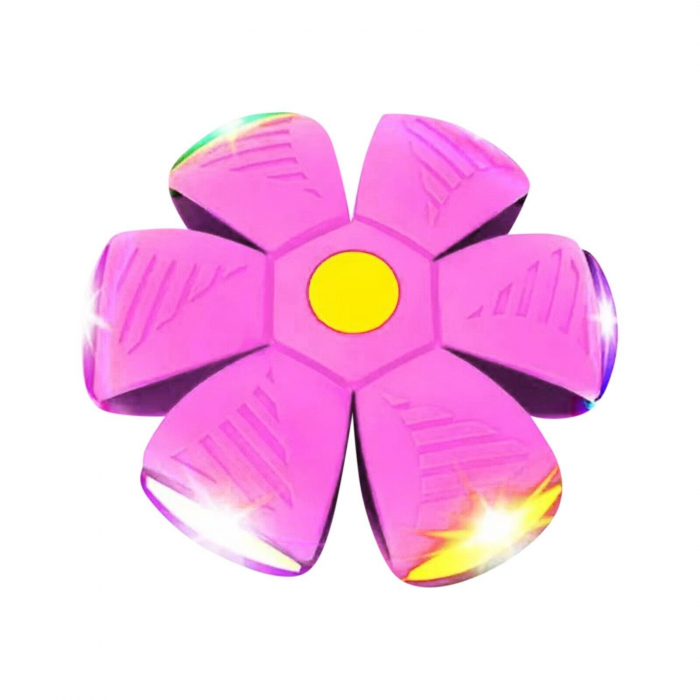 Jucarie Mingea Magica, Ufo FlyBall™ cu 6 LED-uri, tip Ozn pentru joaca in Familie sau cu Animale Domestice - Mov [2]