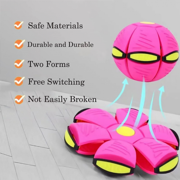 Jucarie Mingea Magica, Ufo FlyBall™ cu 6 LED-uri, tip Ozn pentru joaca in Familie sau cu Animale Domestice - Mov [5]