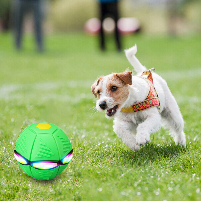 Jucarie Mingea Magica, UFO FlyBall™ cu 6 LED-uri, tip OZN pentru joaca in Familie sau cu Animale Domestice - Verde [6]