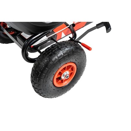 Kart  cu pedale pentru Copii 3-8 ani, Scaun Ergonomic, Sezut Antialunecare, Reglabil fata /spate, Culoare Negru/Rosu [5]