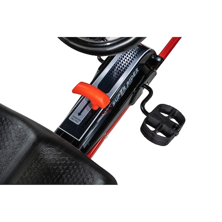 Kart  cu pedale pentru Copii 3-8 ani, Scaun Ergonomic, Sezut Antialunecare, Reglabil fata /spate, Culoare Negru/Rosu [4]