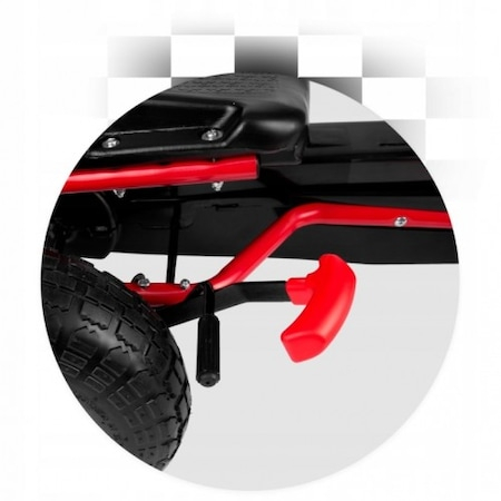 Kart cu pedale pentru Copii, Volan si Scaun Reglabil, Schimbator  cu Functie Free Wheel si Frana de Mana - Negru-Rosu [10]
