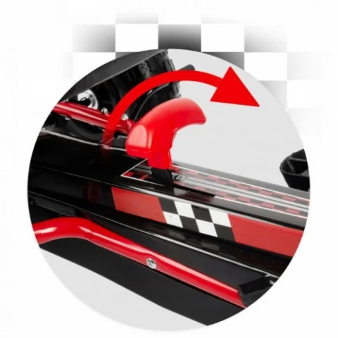 Kart cu Pedale pentru Copii Racer Air, Scaun Reglabil 2 Pozitii, Frana pe  Rotile din  Spate,  Schimbator cu Functie Free Wheel, Negru-Rosu [5]