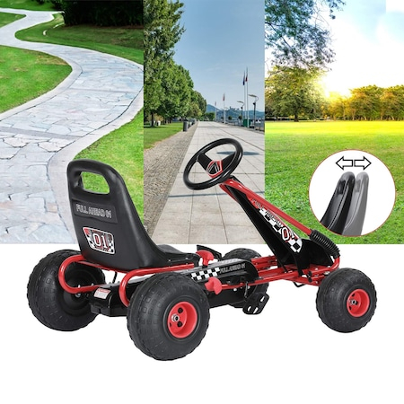 Kart cu pedale pentru copii Timeless Tools, Negru-rosu [6]