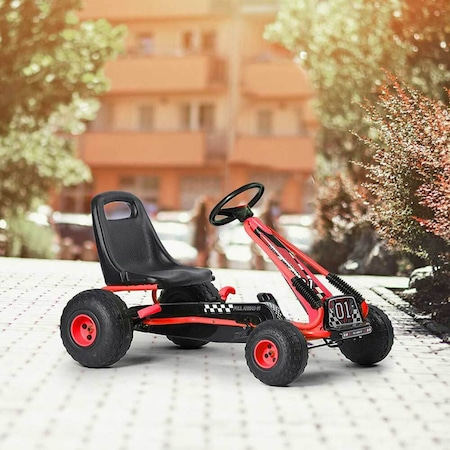 Kart cu pedale pentru copii Timeless Tools, Negru-rosu [4]