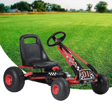 Kart cu pedale pentru copii Timeless Tools, Negru-rosu [7]