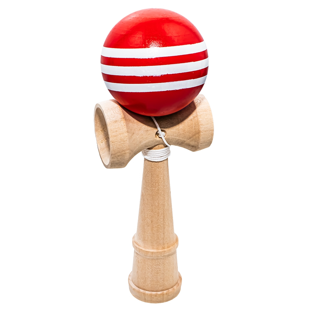 Kendama Profesionala din Lemn - 3 Linii Ruber Grip- Joc Interactiv de Indemanare pentru Copii si Adulti , 18 CM [8]