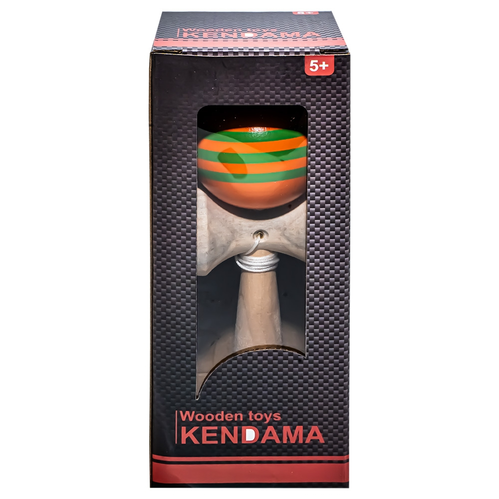 Kendama Profesionala din Lemn - 3 Linii Ruber Grip- Joc Interactiv de Indemanare pentru Copii si Adulti , 18 CM [4]