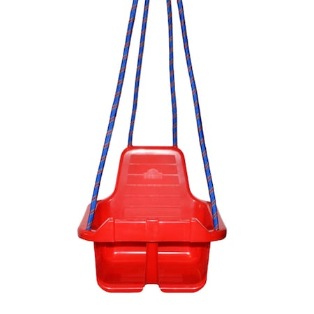 Leagan pentru Copii din plastic cu Spatar pentru Interior sau Exterior ,Rezistent, Stabil si Usor, Franghii Incluse - ROSU [4]