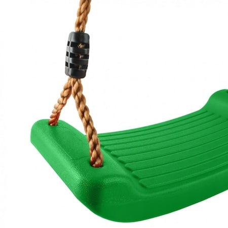 Leagan pentru copii cu platforma de plastic, franghii si elemente metalice pentru siguranta, verde [5]