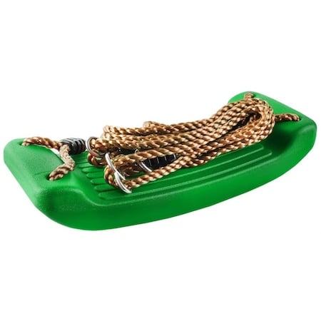 Leagan pentru copii cu platforma de plastic, franghii si elemente metalice pentru siguranta, verde [2]