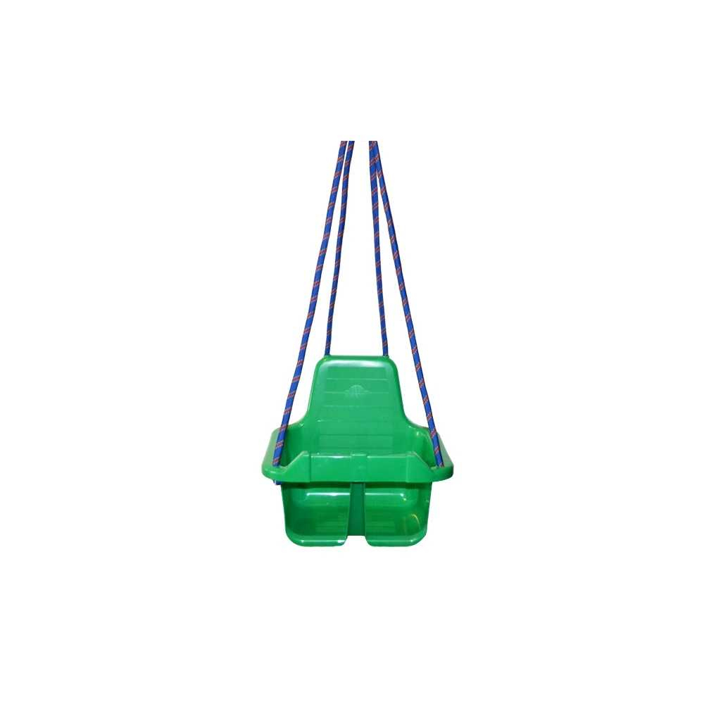 Leagan pentru Copii cu Spatar pentru Interior sau Exterior , Rezistent , Stabil si Usor, Franghii  cu Inele Metalice de Prindere Incluse -  VERDE INCHIS [4]