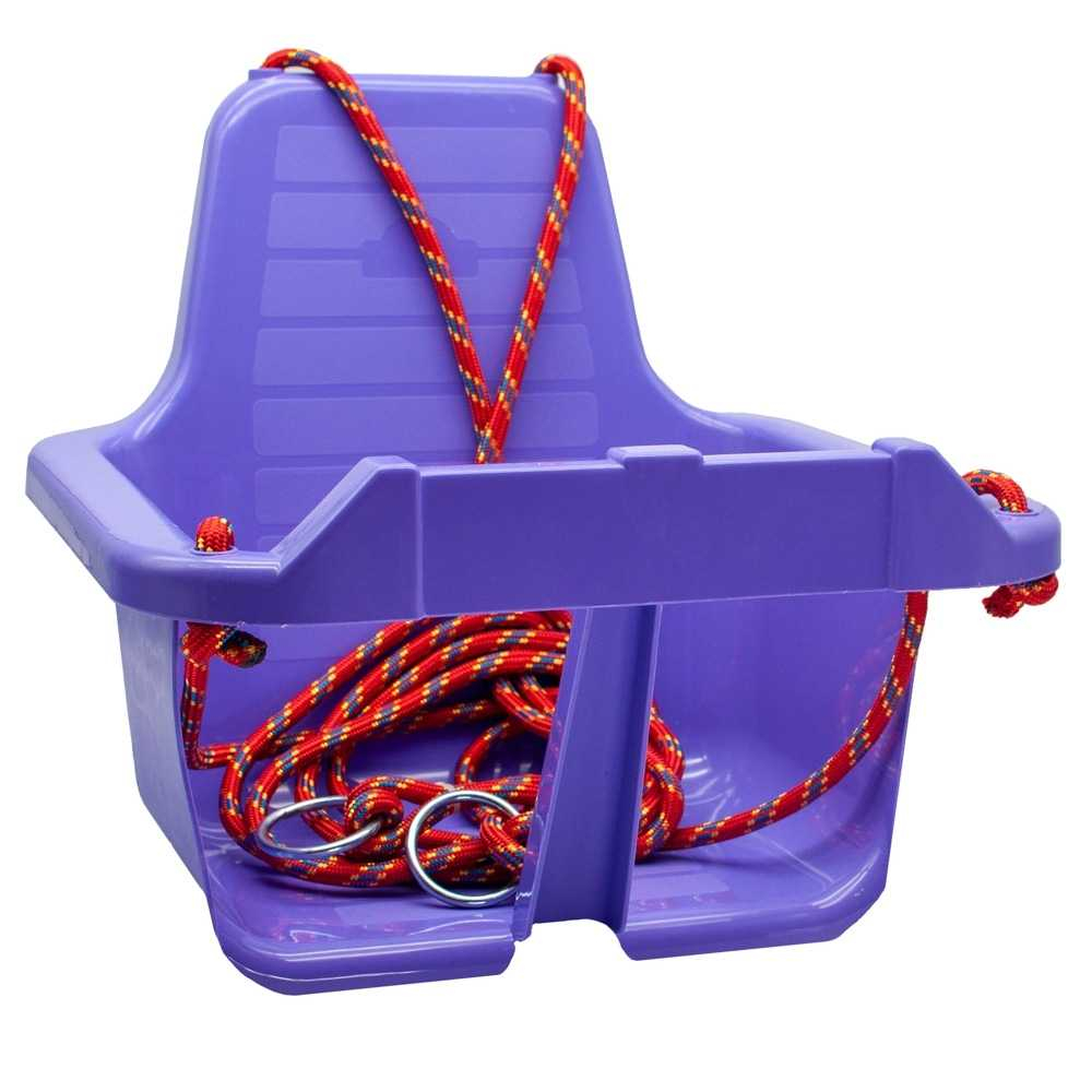 Leagan pentru Copii din plastic cu Spatar pentru Interior sau Exterior , Rezistent,Stabil si Usor, Franghii Incluse - MOV [3]