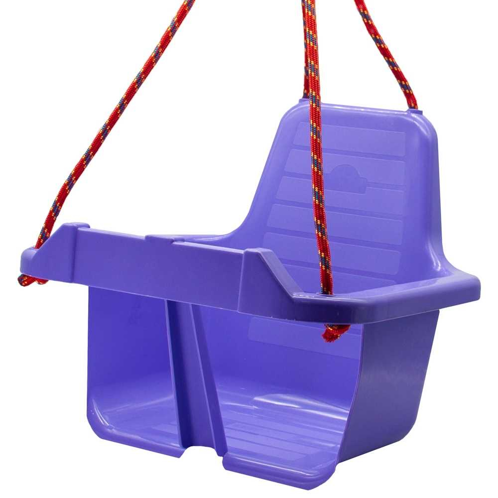 Leagan pentru Copii din plastic cu Spatar pentru Interior sau Exterior , Rezistent,Stabil si Usor, Franghii Incluse - MOV [2]