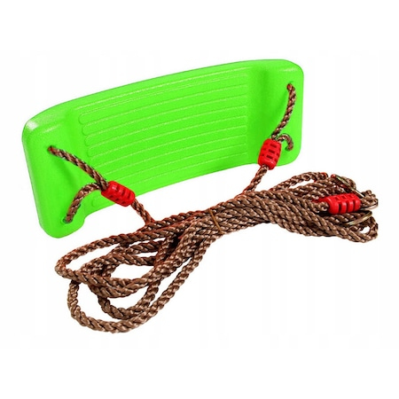 Leagan pentru copii din plastic fara spatar, Welora®, Stabil si Usor, Franghii Incluse, Rezistent 100kg, Dimensiuni 44 x 17 x 7.5 cm, Verde [4]